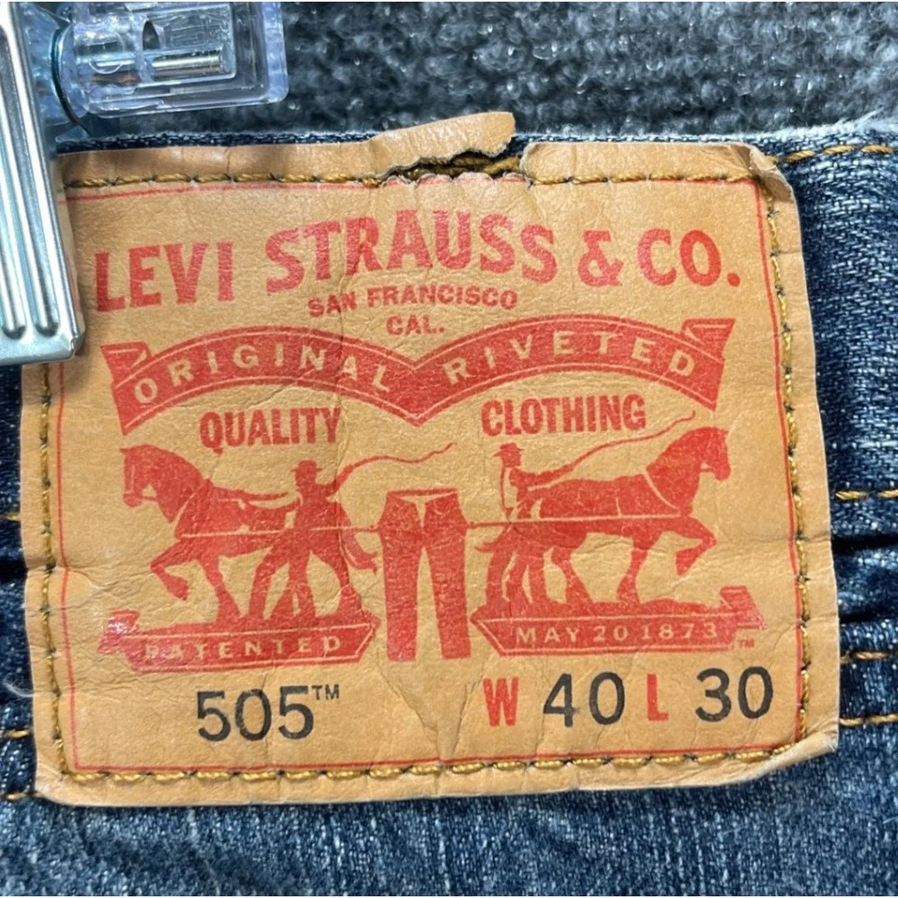 Levi's 505 Mens‎ W40 L30 Regular Fit Blue Denim Jeans